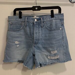 Madewell Light Blue Distressed Jean Shorts